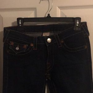 True religion jeans size 30 x 32 dark denim pay 200 would like to sell for 60